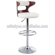 leather swivel metal bar chair / swivel Comfortable round barstool beauty design modern